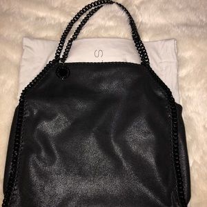 Small Falabella shaggy deer bag, black chain